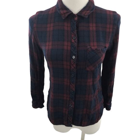 Rails Red Plaid Button Down Blue Flannel Shirt - Picture 4 of 10